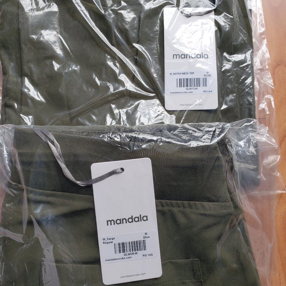 Mandala Olive Scrub Set